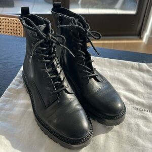 Vince Cabria Lace Up Lug Sole Boots